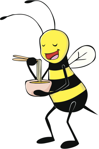 快乐蜜蜂吃面图片下载