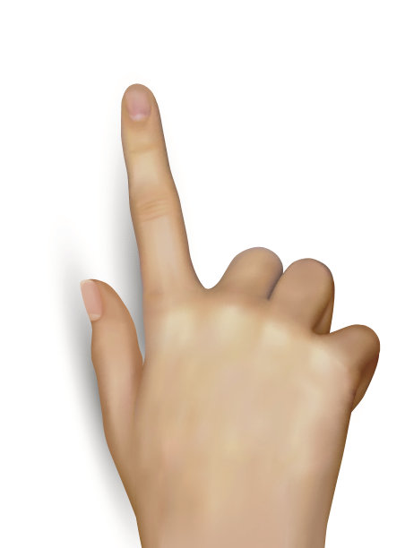 手指触摸或指向某物。图片下载