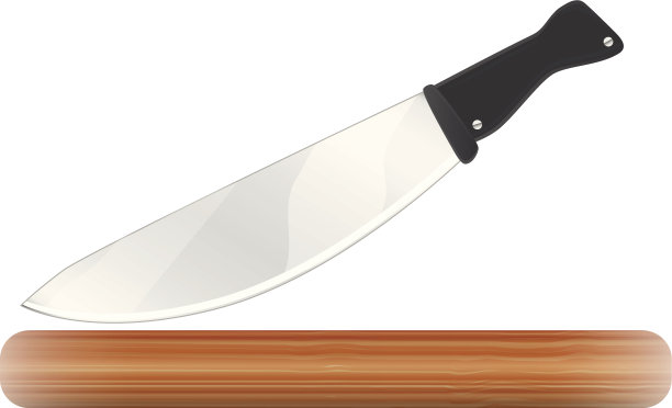 用厨刀切木板图片下载