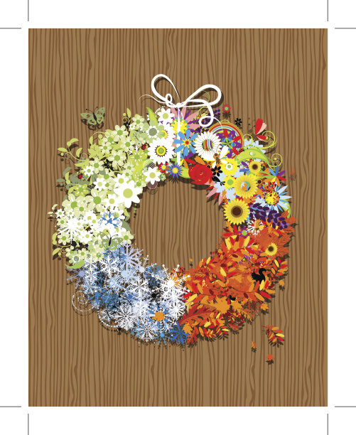 四季——春、夏、秋、冬相框图片下载