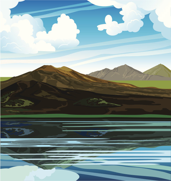 天空插画素材ID：105556582