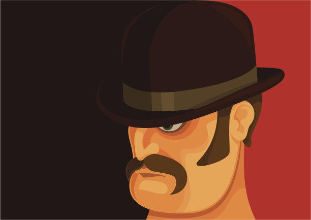 一个戴着帽子的男人的肖像。图片下载