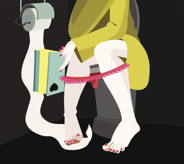 在厕所阅读爱的书图片下载