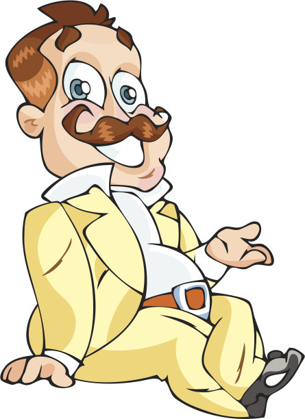 坐在卡通绅士图片下载
