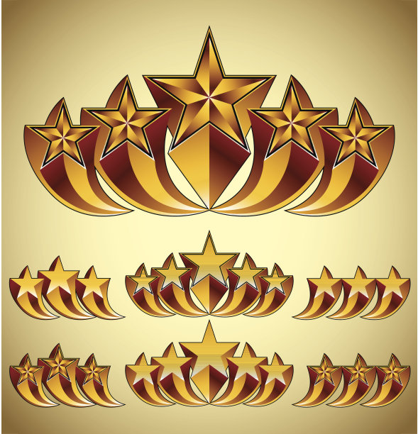 五星经典风格图标集。图片下载