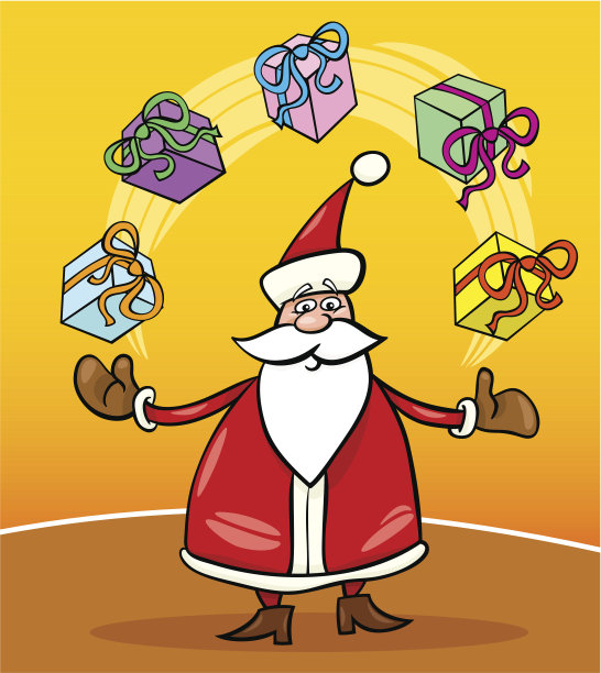 圣诞老人卡通圣诞插图图片下载