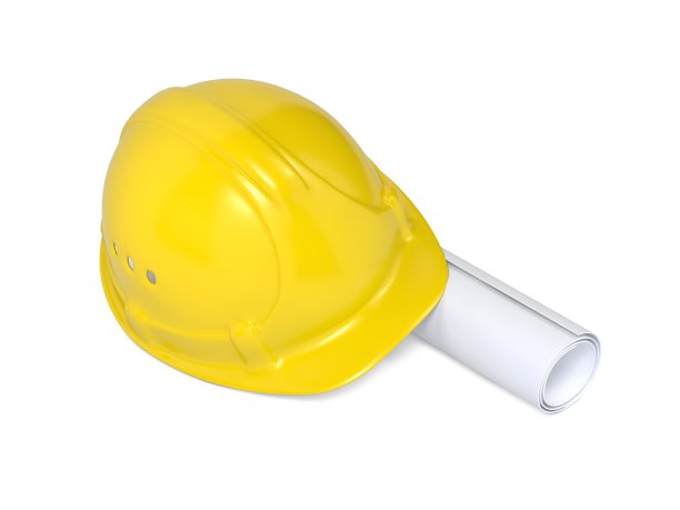 安全帽和图纸。图片下载