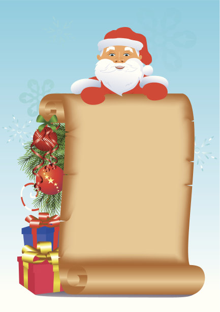 圣诞老人-圣诞卷轴图片下载