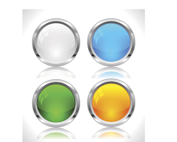 金属网按钮。向量eps10。图片下载