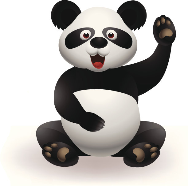 挥着手的熊猫卡通图片下载