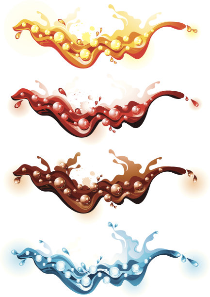 一组颜色飞溅。图片下载