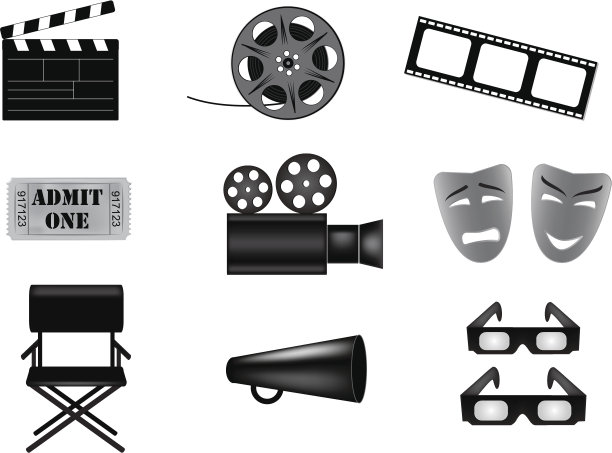 影片矢量图标集图片下载