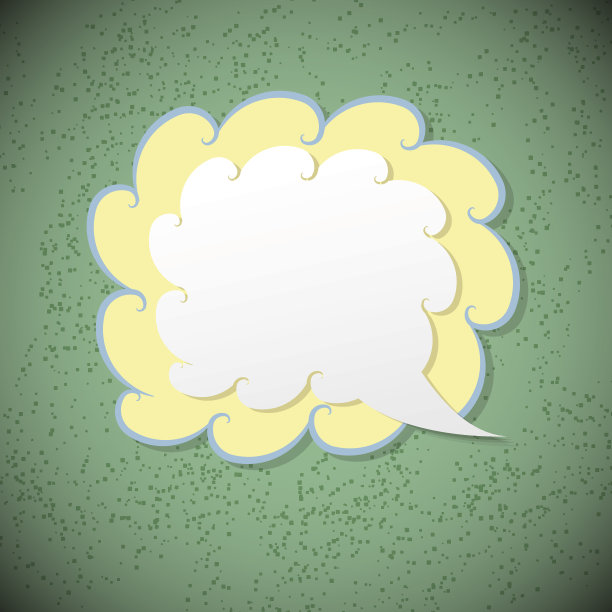 绿色背景上的复古语音泡泡图片下载