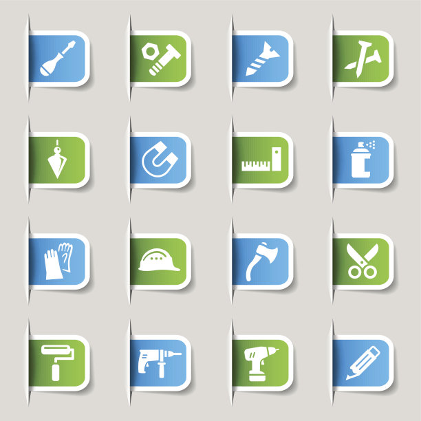 一组工具和构造图标图片下载