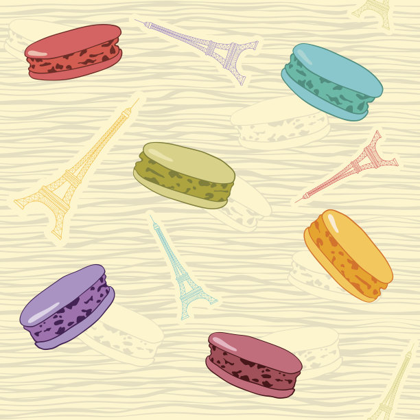 无缝模式与法国蛋白杏仁饼干。图片下载