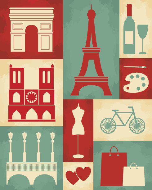 巴黎的复古海报图片下载