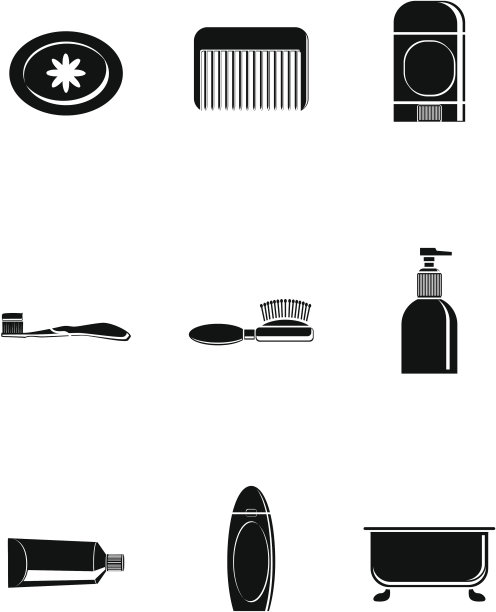 个人卫生黑色图标图片下载