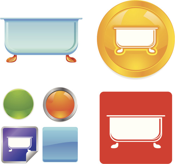 浴盆矢量图标图片下载