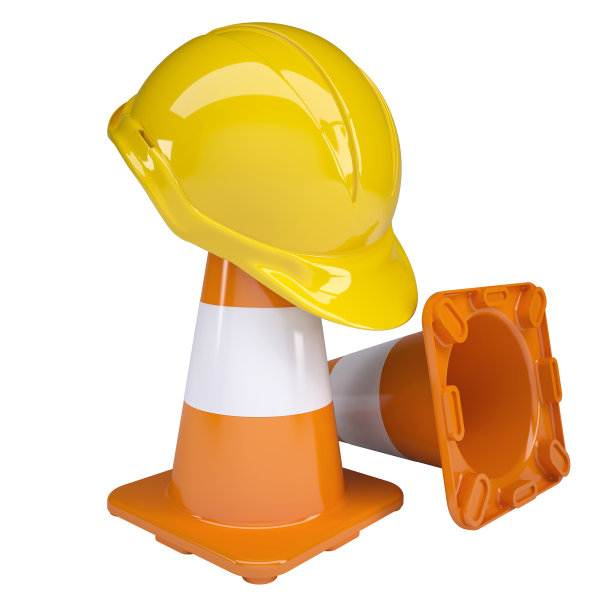 交通锥和头盔图片下载