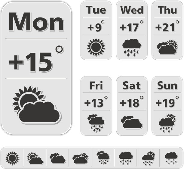 天气预报设计模板图片下载