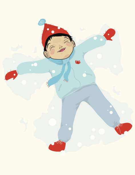 雪孩子的天使图片下载