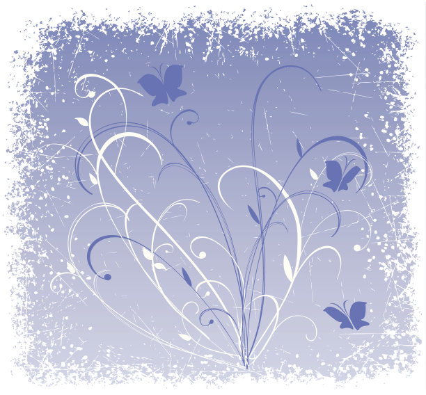 花垃圾背景与蝴蝶图片下载