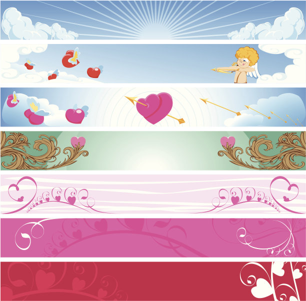 一组情人节横幅图片下载