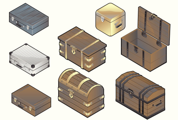 木箱、卡车和行李图片下载