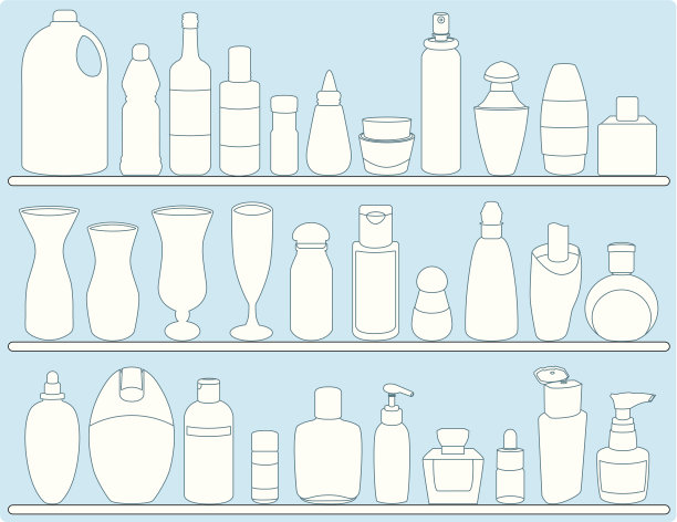 矢量瓶，玻璃和容器，简单的轮廓图片下载