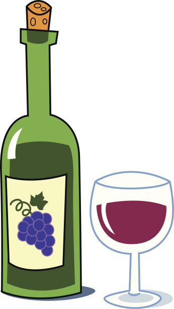红酒瓶和满杯图片下载