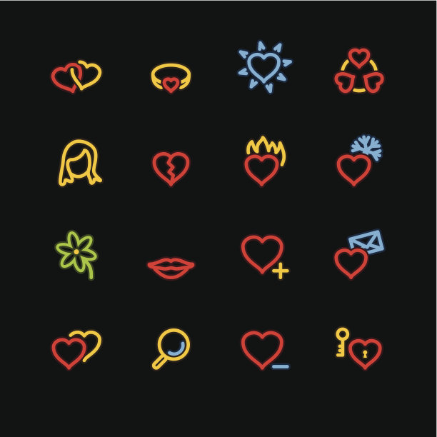 霓虹灯爱图标图片下载