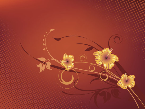 红色花墙纸图片下载