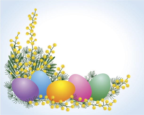 含羞草和复活节彩蛋图片下载