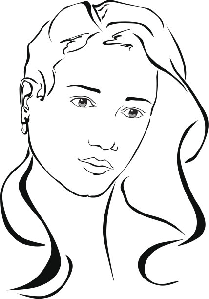 女人看起来深思熟虑。图片下载