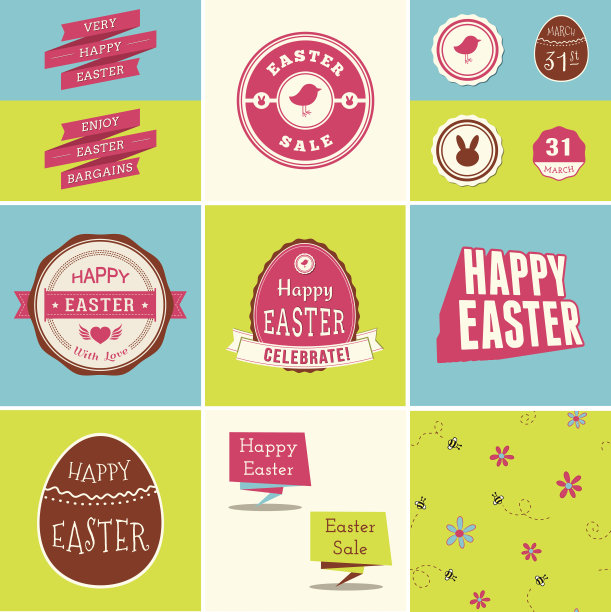复活节假日设计元素图片下载