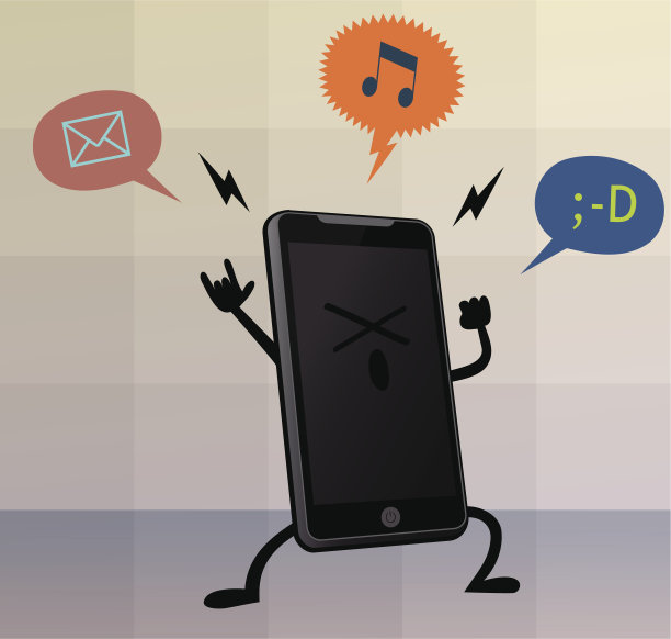 快乐可爱的智能手机角色图片下载