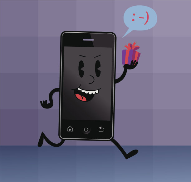 快乐可爱的智能手机角色图片下载