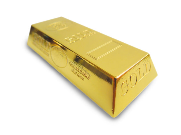 白色背景上孤立的金条。图片下载