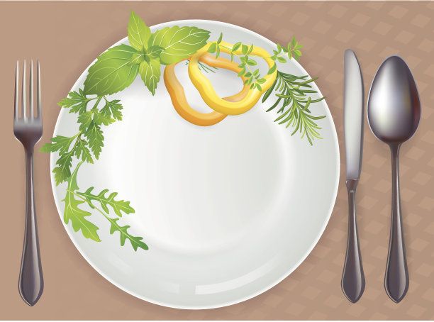 餐具健康食品图片下载