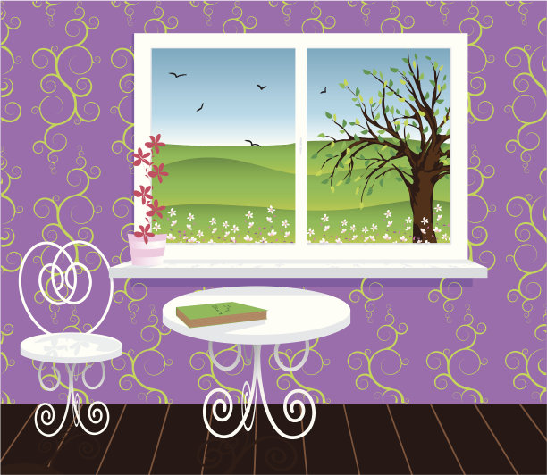 有美丽风景的客厅图片下载