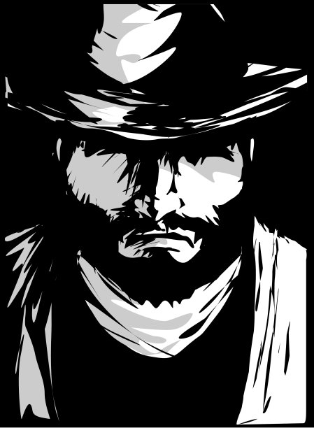 留着胡子，戴着帽子的滑稽风格的男人图片下载