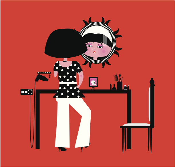 照镜子的女人图片下载