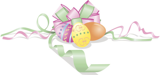 复活节彩蛋和彩带图片下载