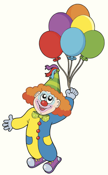 放飞气球的小丑图片下载