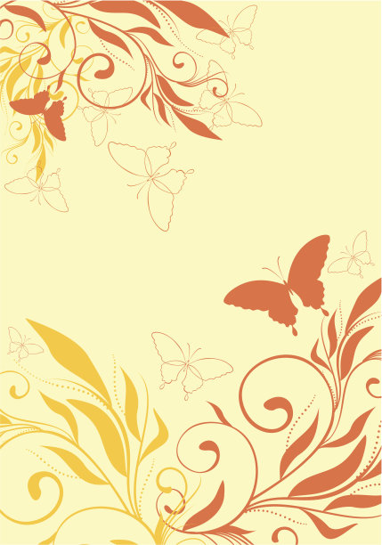 花的背景与蝴蝶素材图片