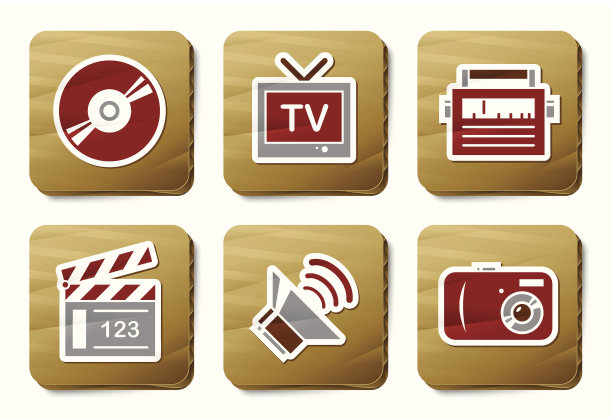 媒体图标|纸板系列图片下载