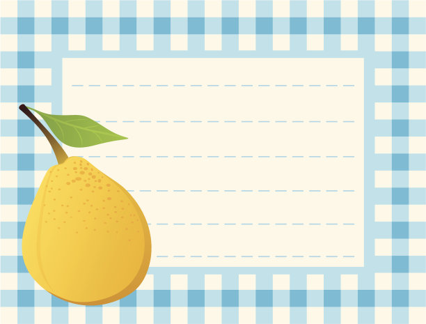 方格背景上的黄梨图片下载