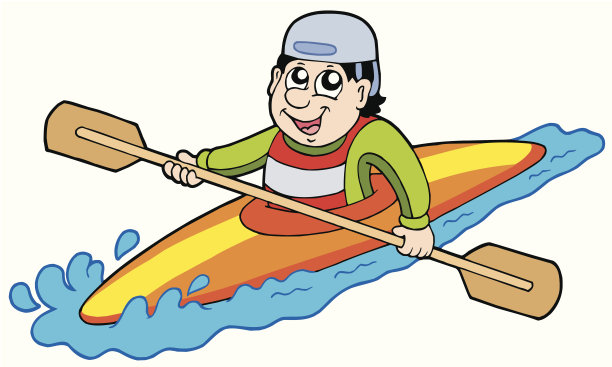 卡通皮划艇爱好者图片下载