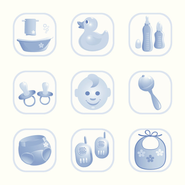 用蓝色Baby-Icons。图片下载