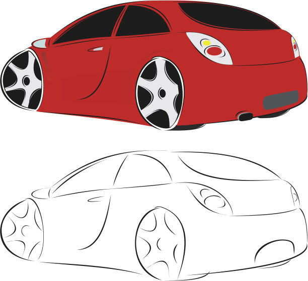 红色的车图片下载